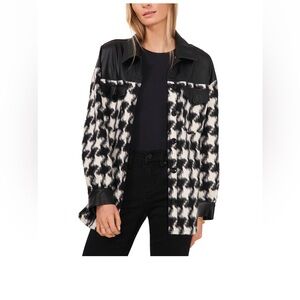 Vince Camuto Black and White Houndstooth Blazer